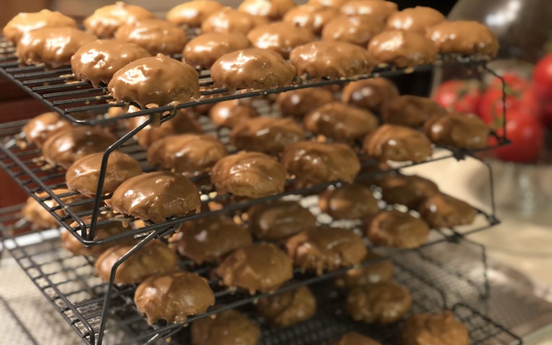 Caramel Frosted Applesauce Cookies